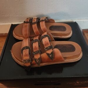 Freebird by Steven Franki Sandals US 7 Cognac BNWB
